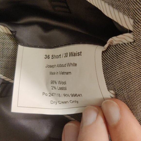 Joseph Abboud grey 36S 30 wool spandex stretch suit slim skinny fit tailored - Picture 5 of 12